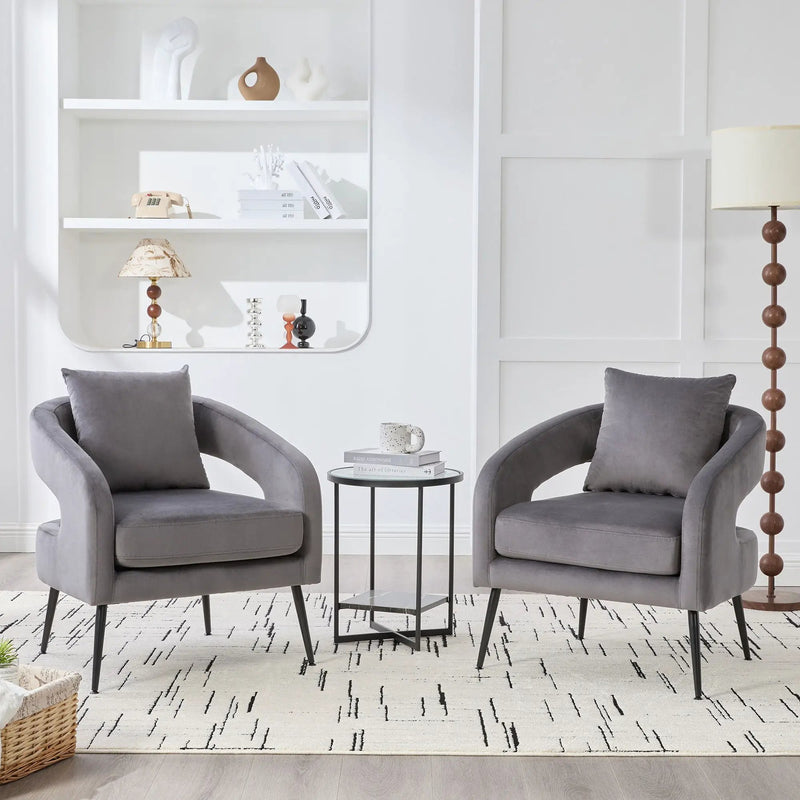 Open Back Accent Chair, Round Sofa Lounge Armchair by Unique Piece Furniture