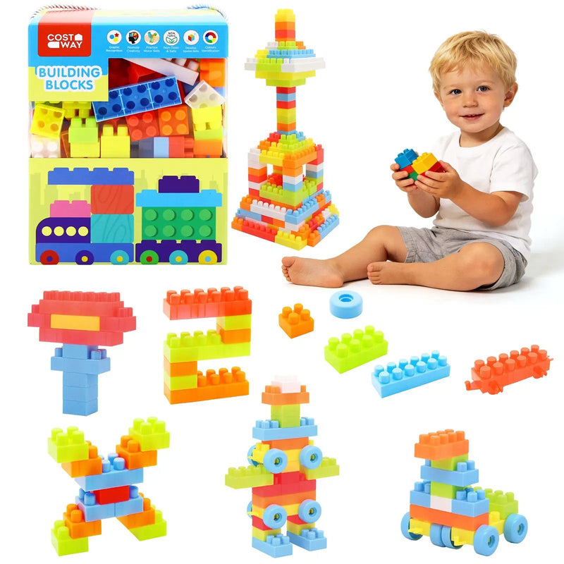 150 Pcs Toddler Building Blocks Toy STEM Montessori Early Learning Toys for 3+ year old by DirectDeals