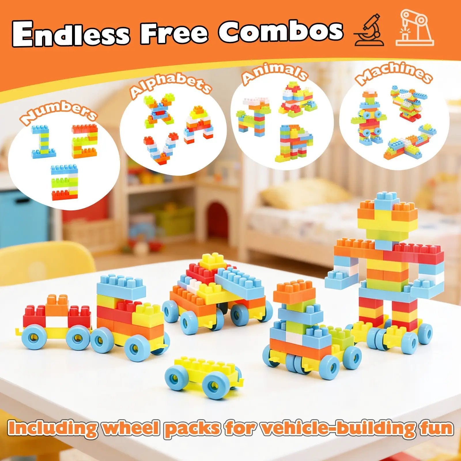 150 Pcs Toddler Building Blocks Toy STEM Montessori Early Learning Toys for 3+ year old by DirectDeals