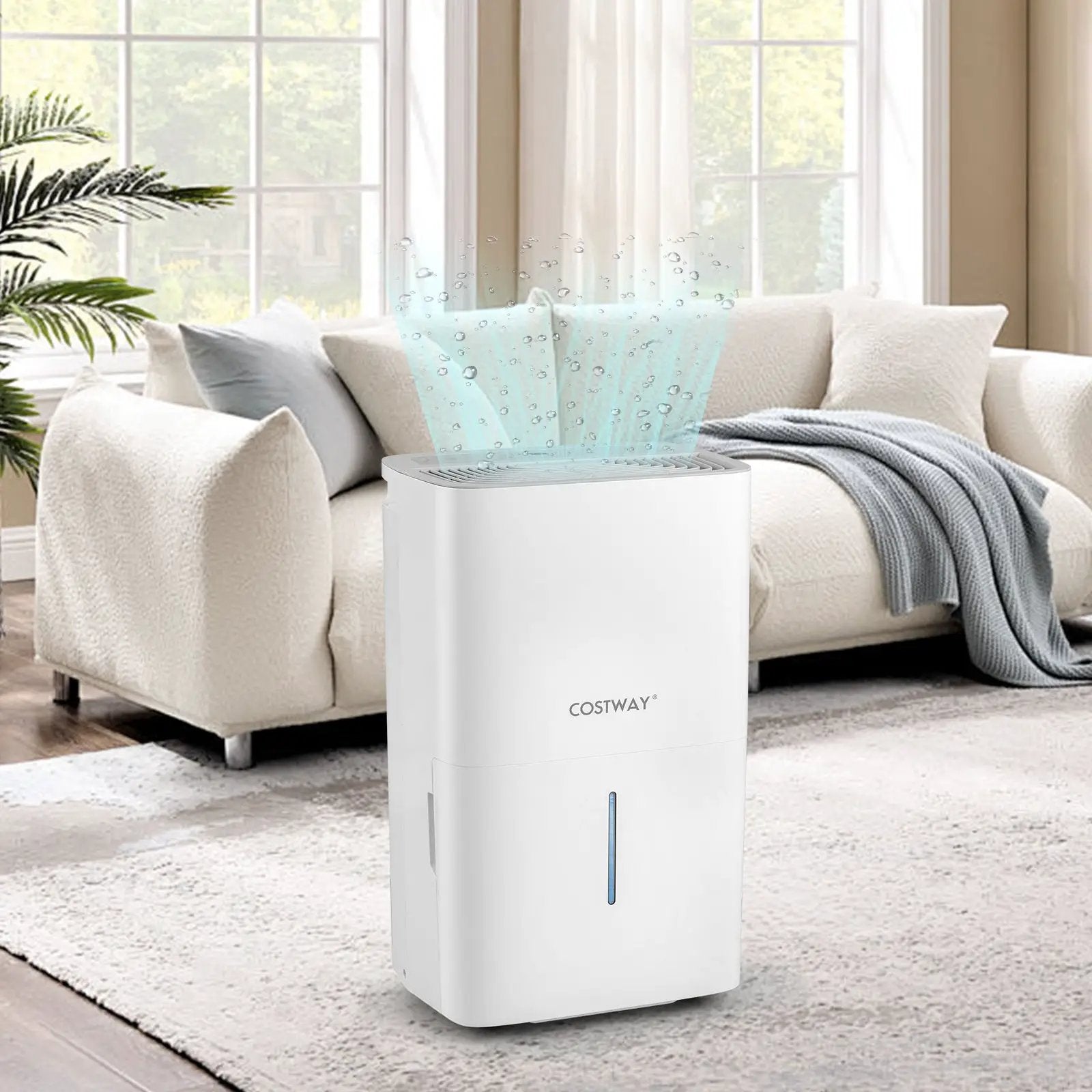 150 Pints Dehumidifier with 24H Timer and LED Display-White by DirectDeals