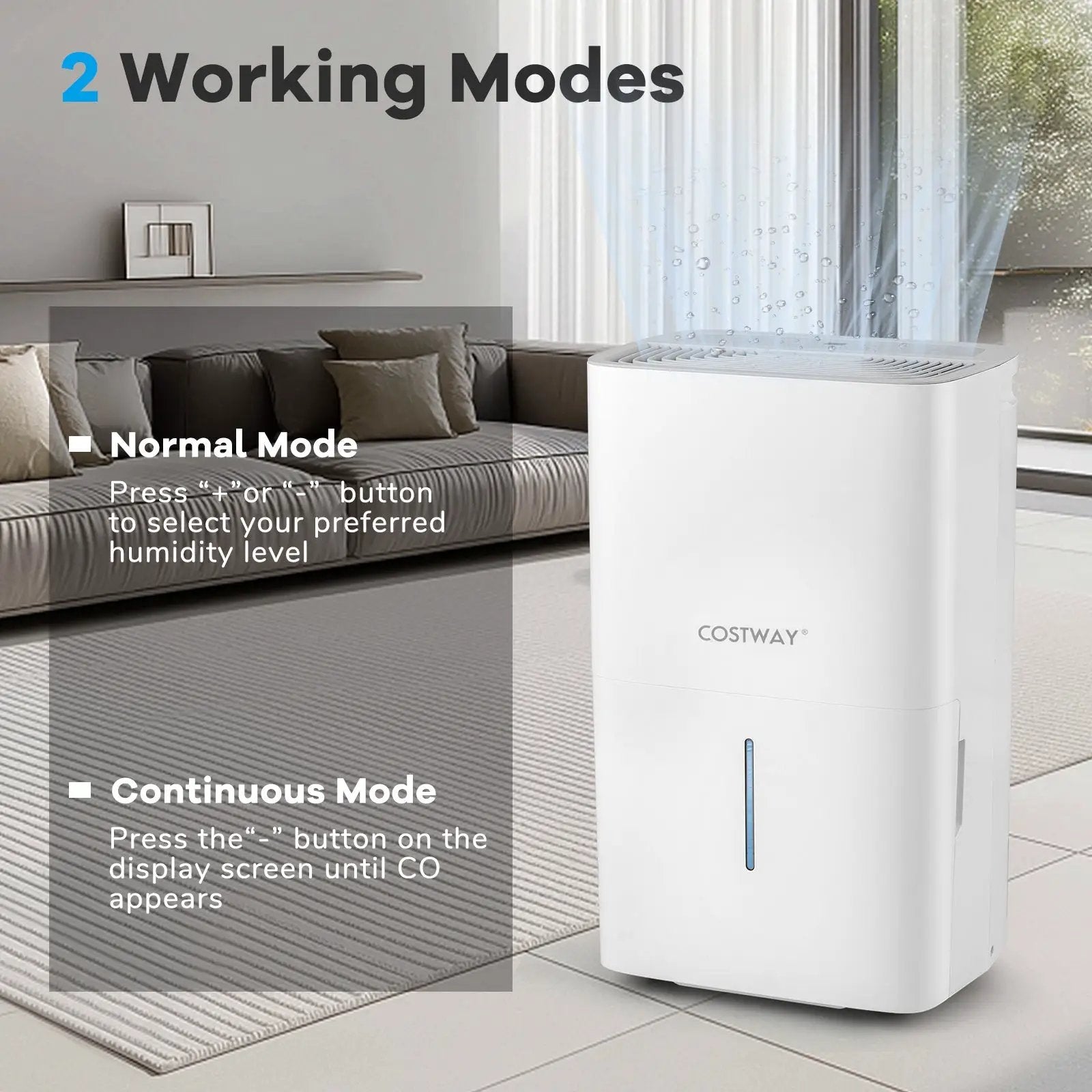 150 Pints Dehumidifier with 24H Timer and LED Display-White by DirectDeals