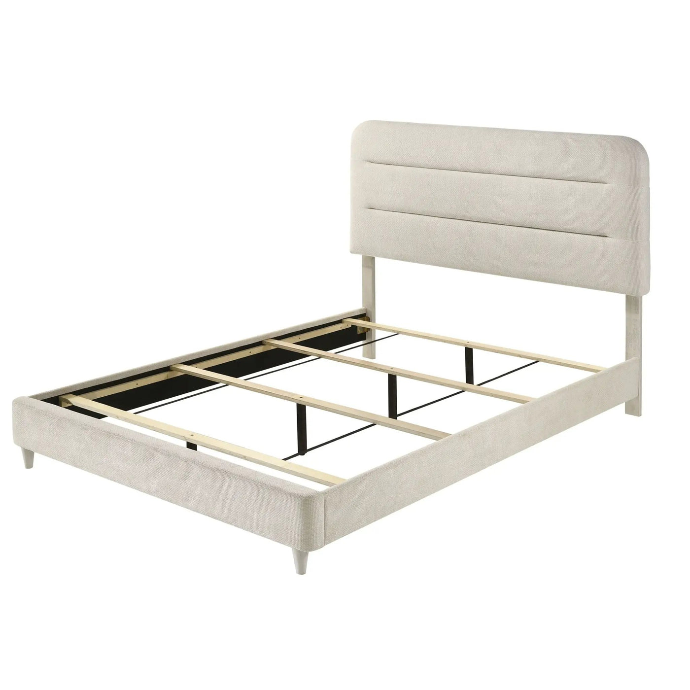 Upholstered Panel Bed, Sleek Lines by HouseOfZazla