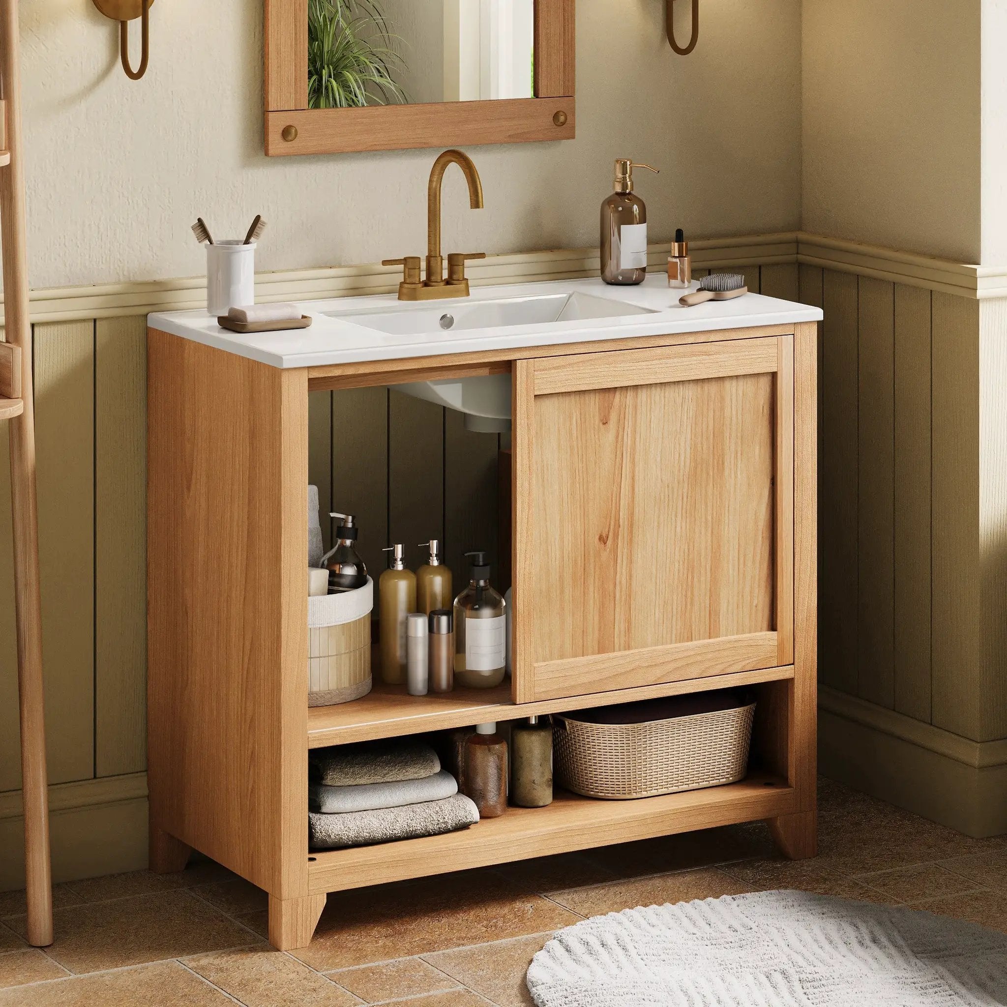 36" Bathroom Vanity with Ceramic Sink by HouseOfZazla