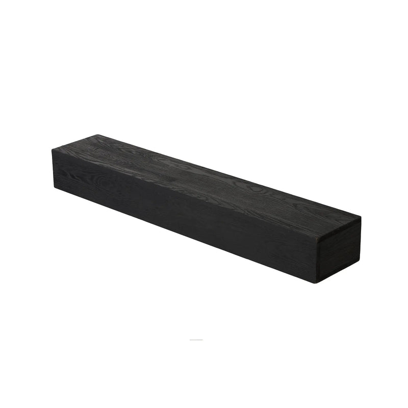 48'' Embossed Fireplace Mante, Wall Mounted Floating Shelf - Black by Unique Piece Furniture