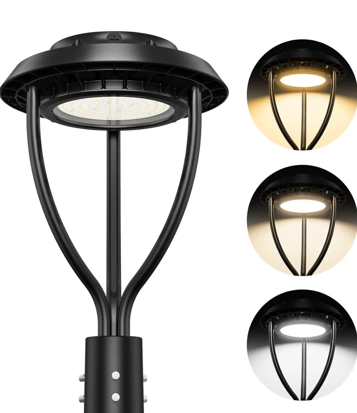 150W Hard Wire LED Post Top UFO Light 21,000LM, ETL Listed LED Post Lights with Photocell 5000K, IP65 by Outdoor Solar Outlet