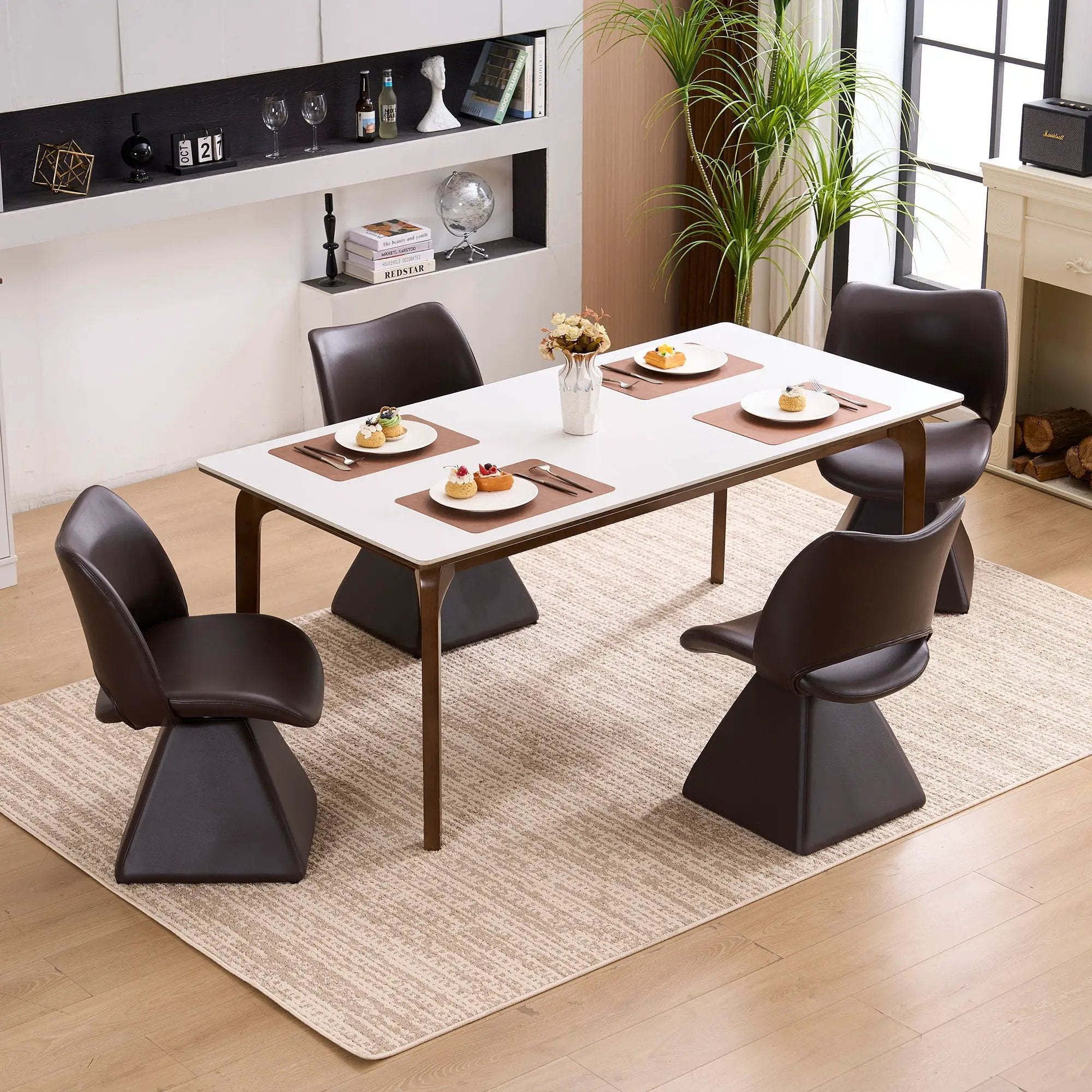 Modern Swivel Dining Chair With High Back by Unique Piece Furniture