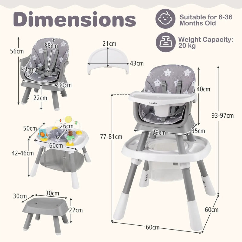 16-in-1 Baby High Chair with Activity Center and Booster Seat for Babies and Toddlers by DirectDeals