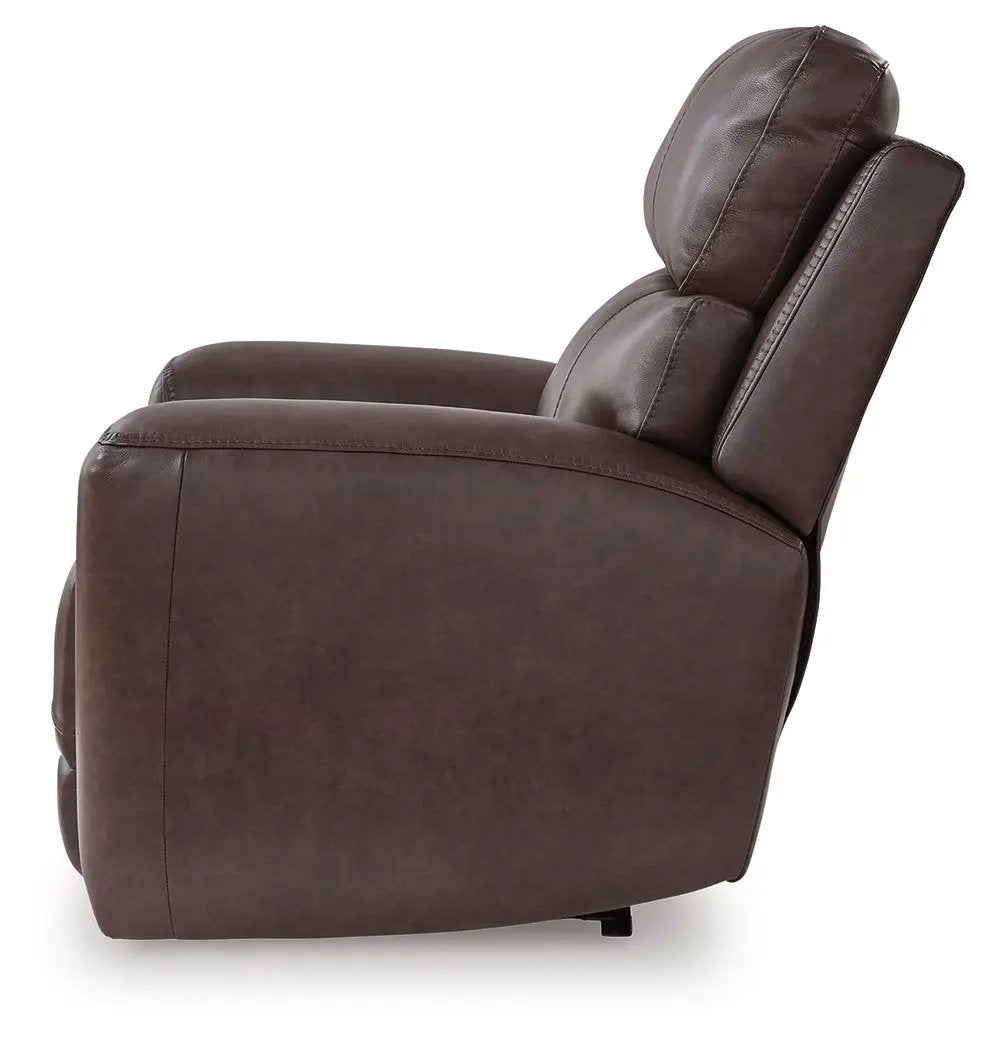 Crossplex - Power Recliner / Adjustable Headrest - Smoke by Unique Piece Furniture