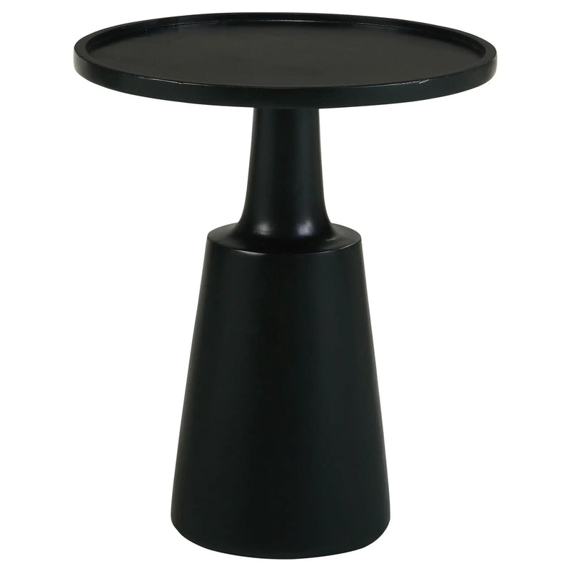 Ixia Round Solid Mango Wood Accent Side Table Black Stain by Unique Piece Furniture