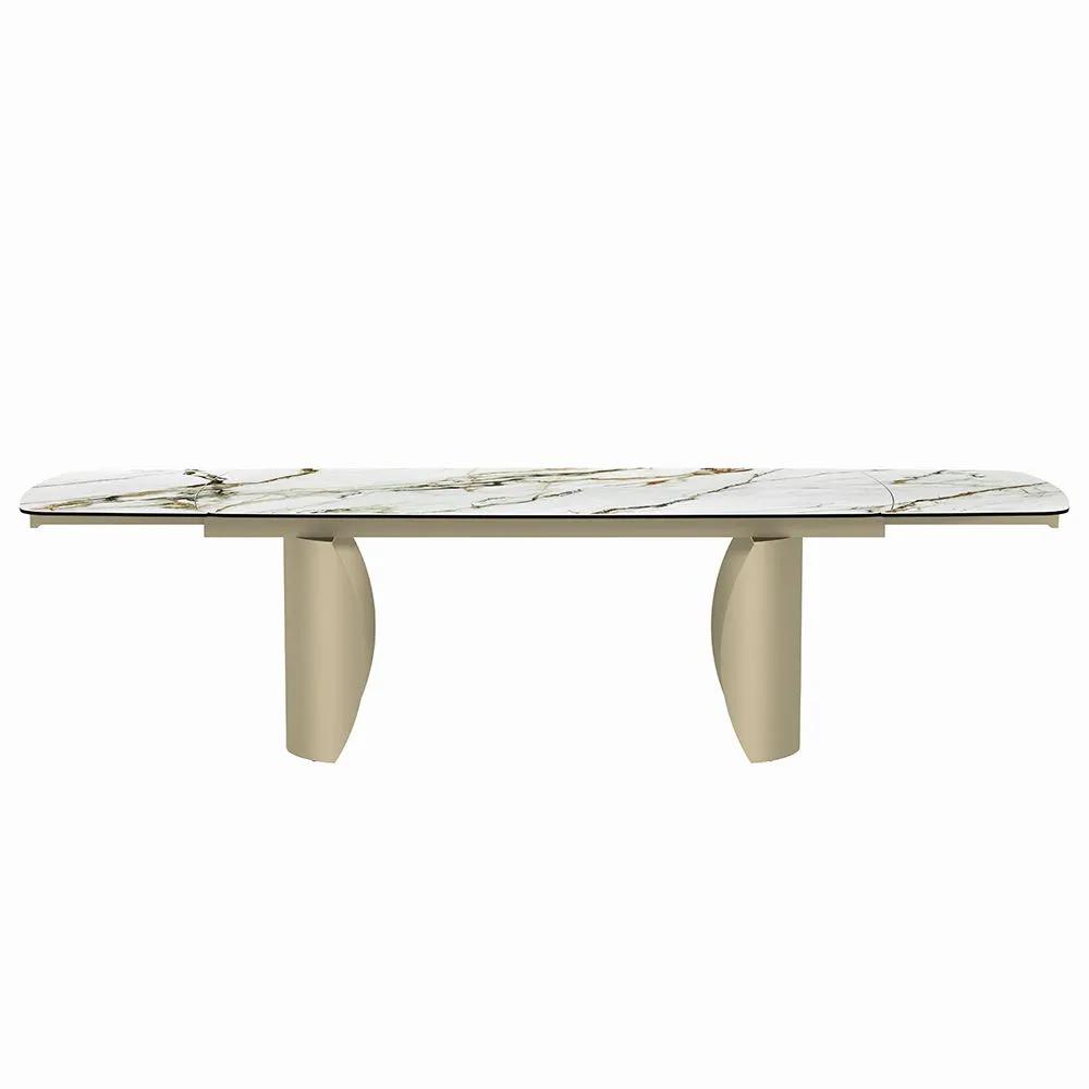 Cora - Dining Table - Ceramic Top & Golden Champange by Unique Piece Furniture
