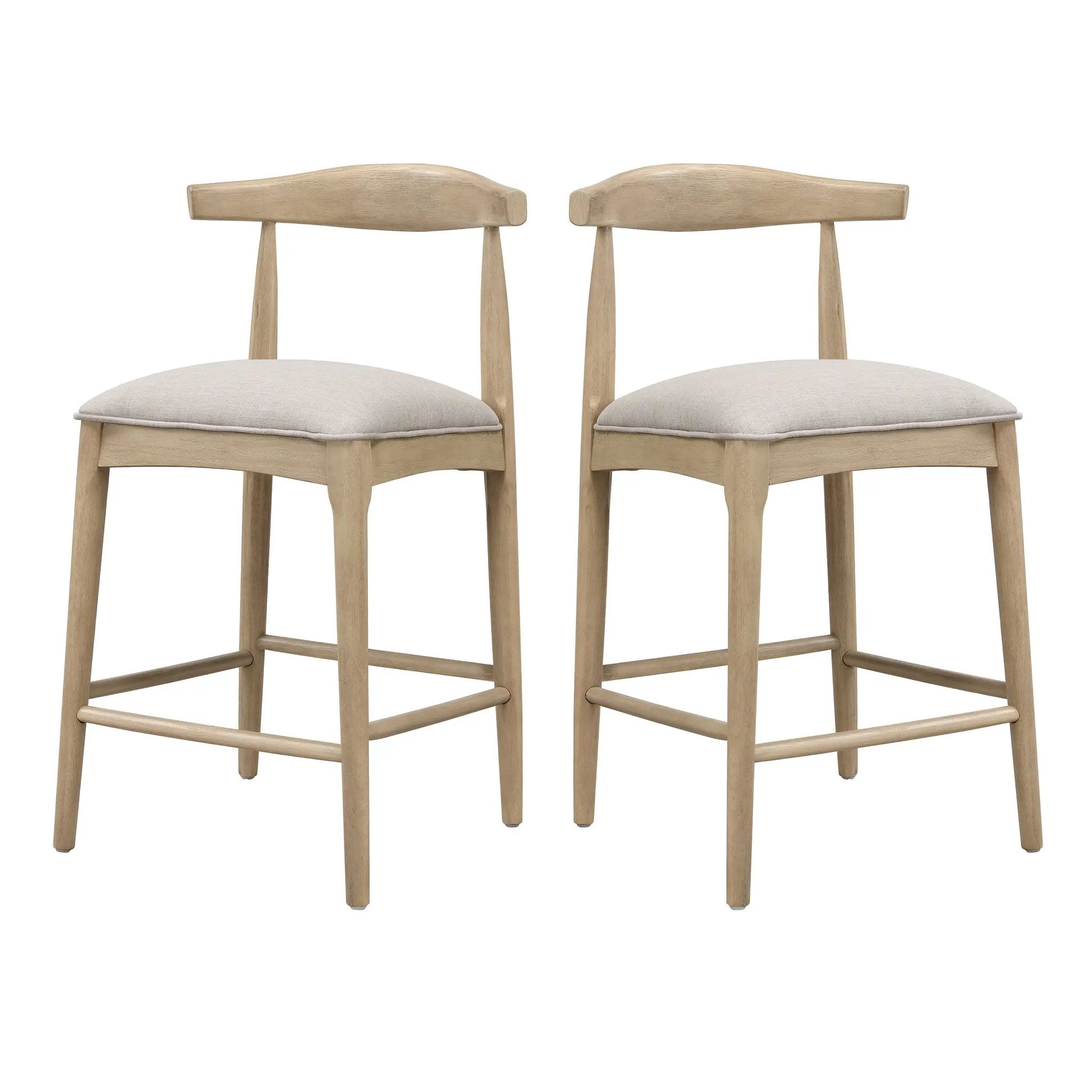Counter Stool in Pebble Fabric (Set of 2) by HouseOfZazla