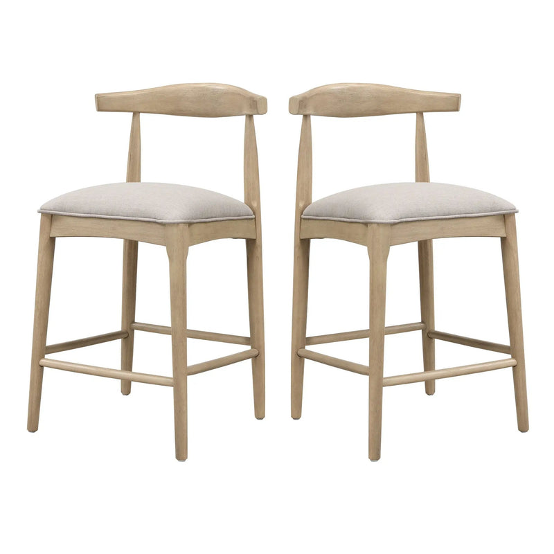Counter Stool in Pebble Fabric (Set of 2) by HouseOfZazla