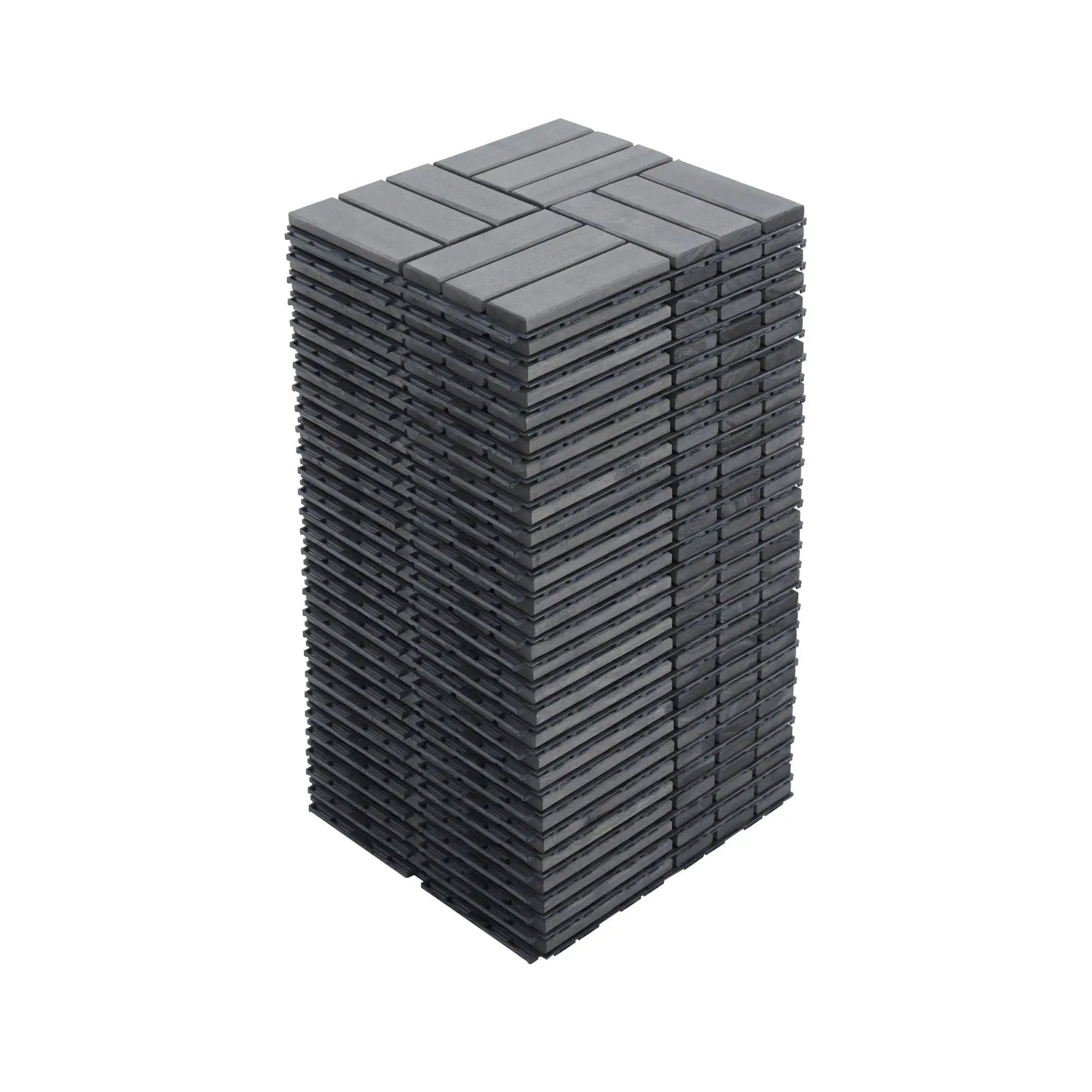 Acacia Wood Interlocking Deck Tiles Checker Pattern For Outdoor Flooring by HouseOfZazla