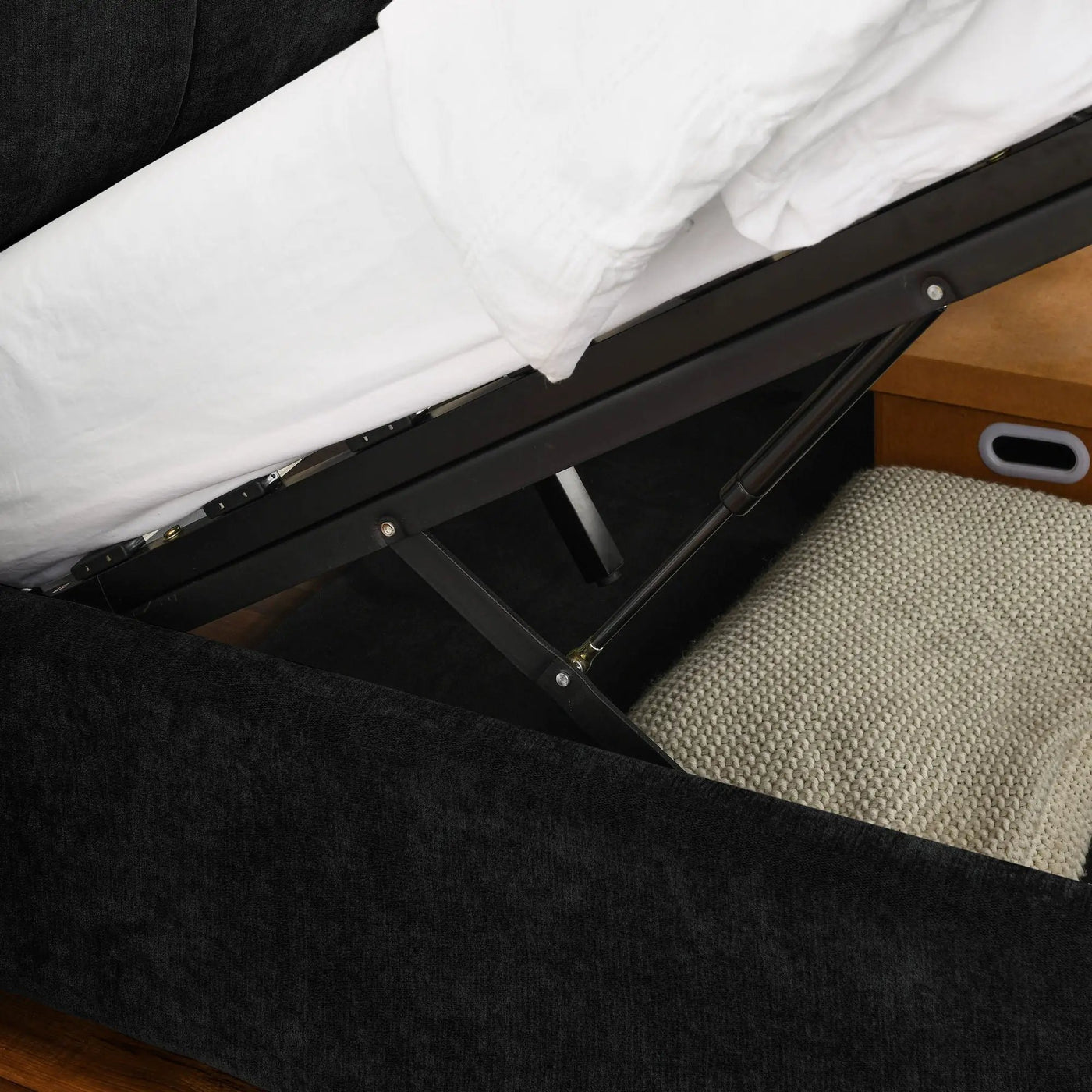 Storage Upholstered Hydraulic Platform Bed With Integrated Headboard by HouseOfZazla