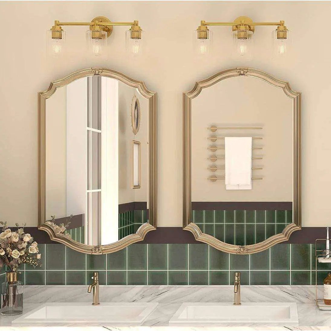 GETINLIGHT Inlight 20 Wide 3 Light Gold Bathroom Vanity Light by Selzalot