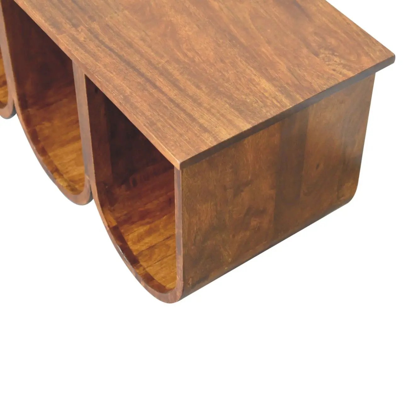 Triple Open Style Coffee Table - Beige / Brown by Unique Piece Furniture