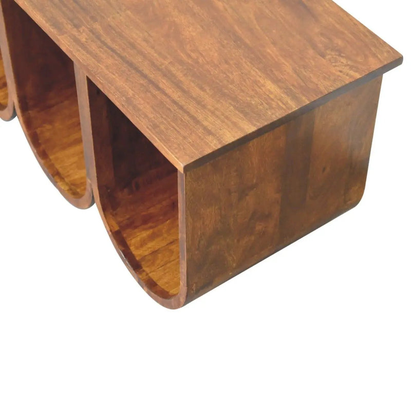 Triple Open Style Coffee Table - Beige / Brown by HouseOfZazla