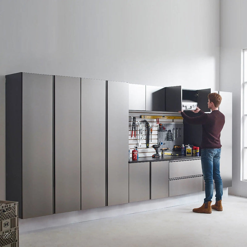 Nova Series - Wall Mounted Utility Storage Garage Cabinet - Dark Gray by HouseOfZazla