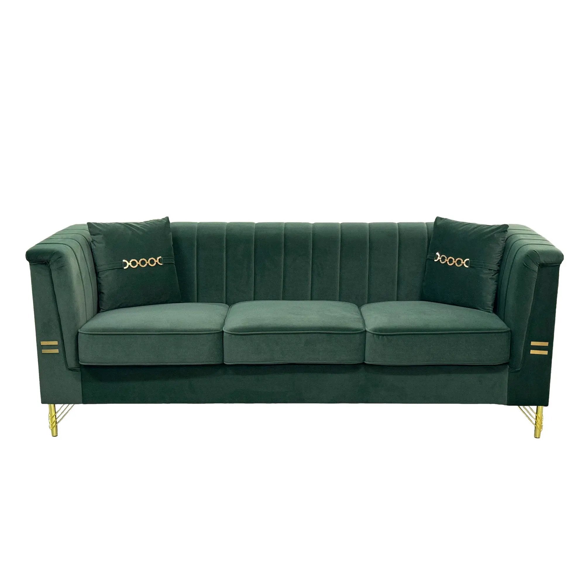FX-P82B-GR Velvet Sofa by HouseOfZazla