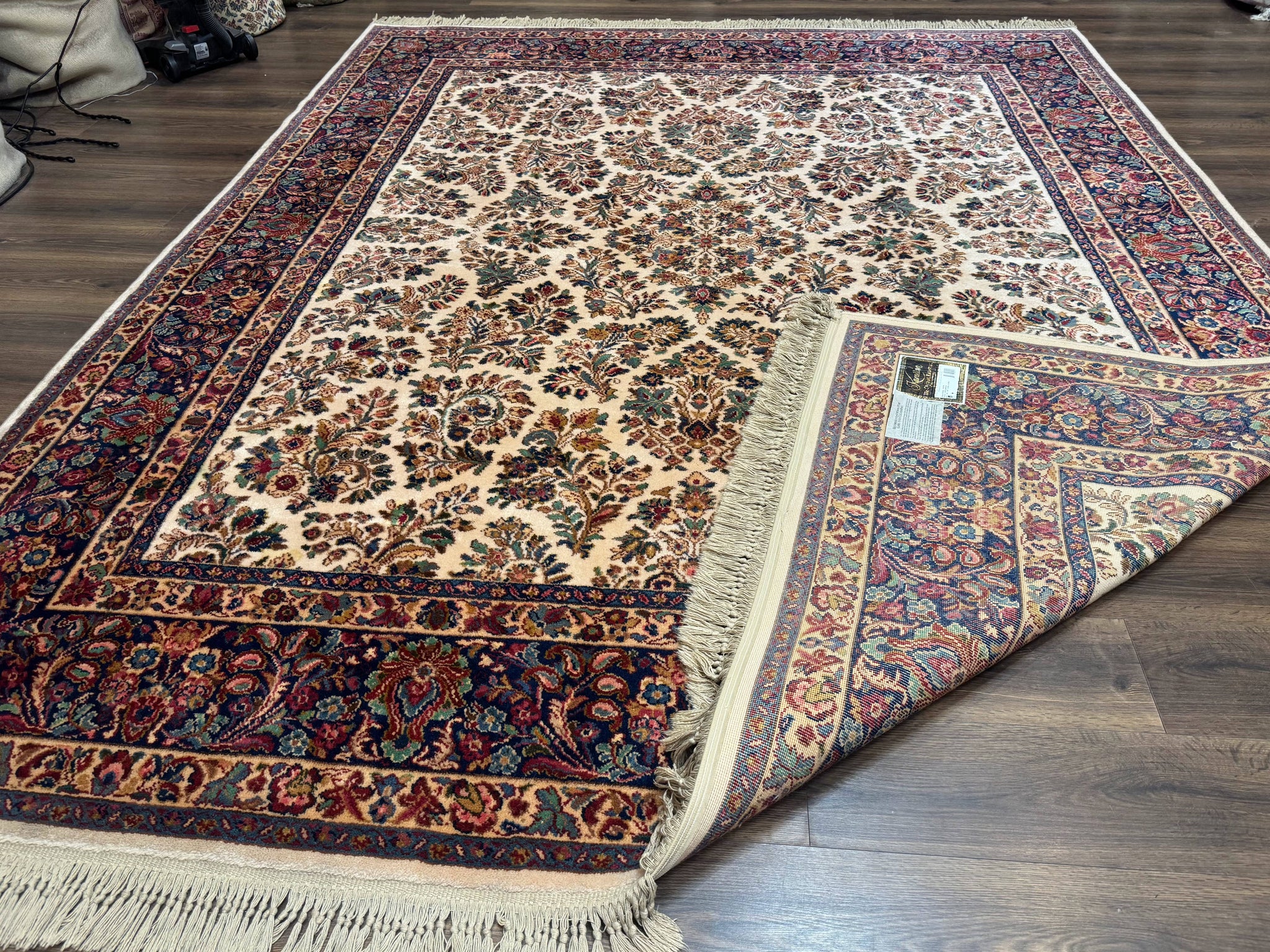 Karastan Rug 8.8 x 10.6 Ivory Sarouk #700/760, Wool Discontinued Original 700 Series by Jewel Rugs