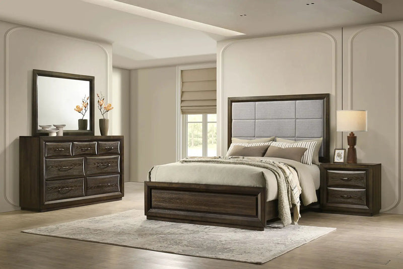 Atlas 4-piece Eastern King Bedroom Set Dark Oak by Unique Piece Furniture