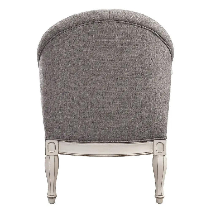 Florian - Chair - Gray Fabric & Antique White by Unique Piece Furniture