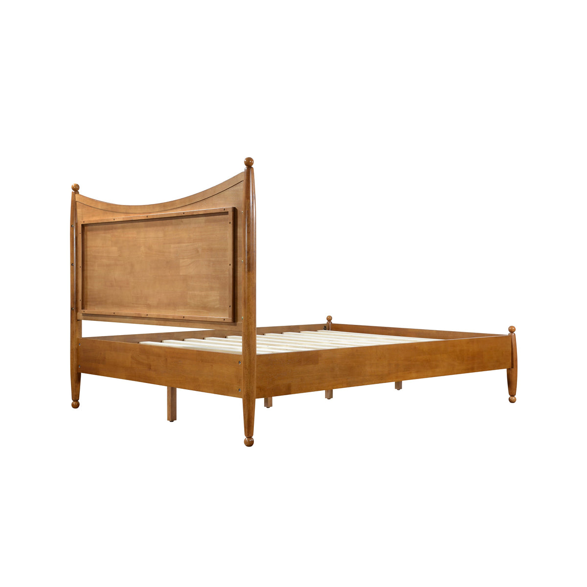 Classic Transitional Queen Size Solid Wood Platform Bed Frame, photo 10 of 10