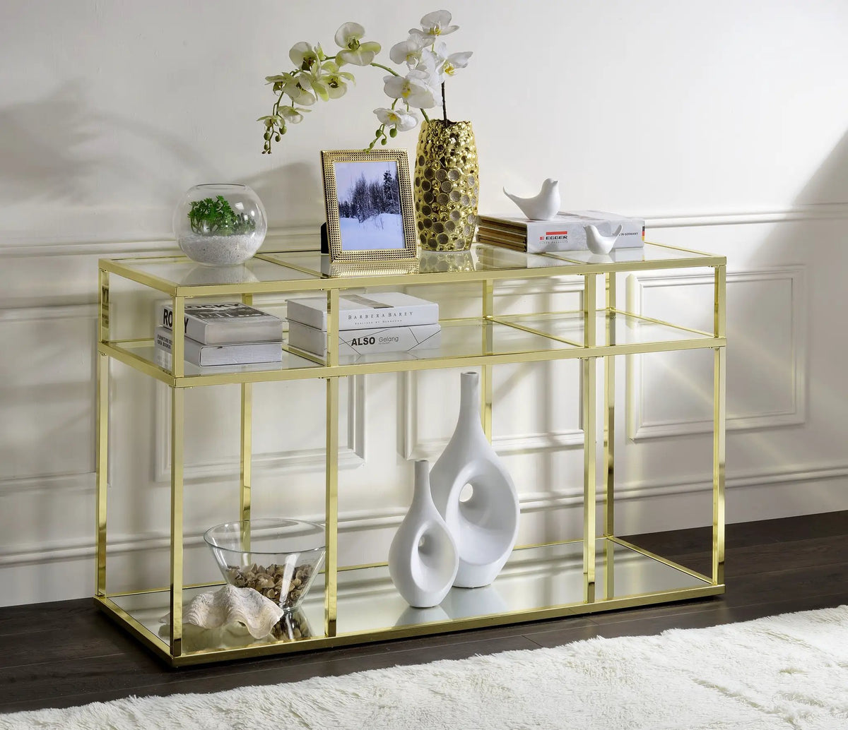 Uchenna Clear Glass & Metal Table by HouseOfZazla