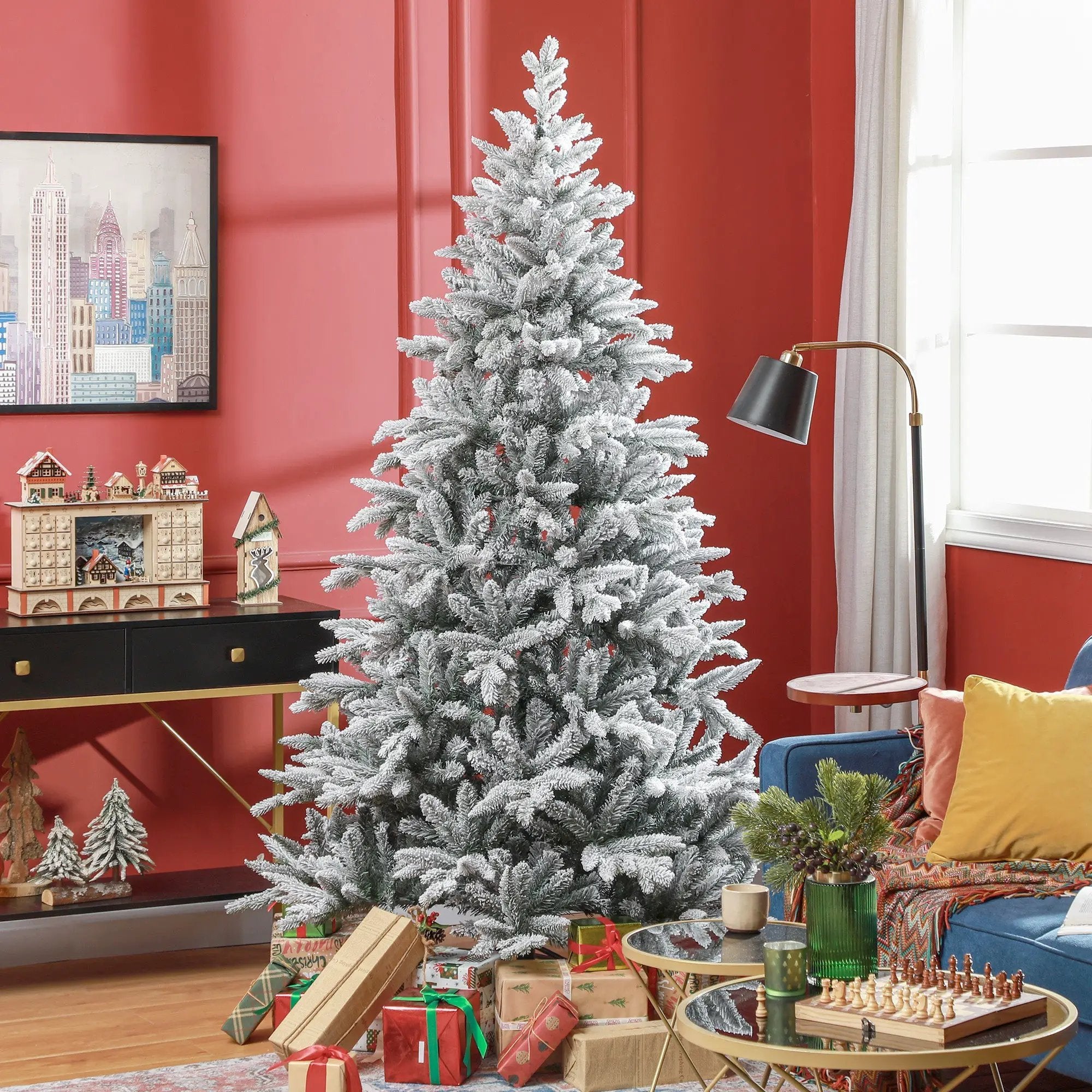 HOMCOM 7ft Snow Flocked Artificial Christmas Tree by HouseOfZazla