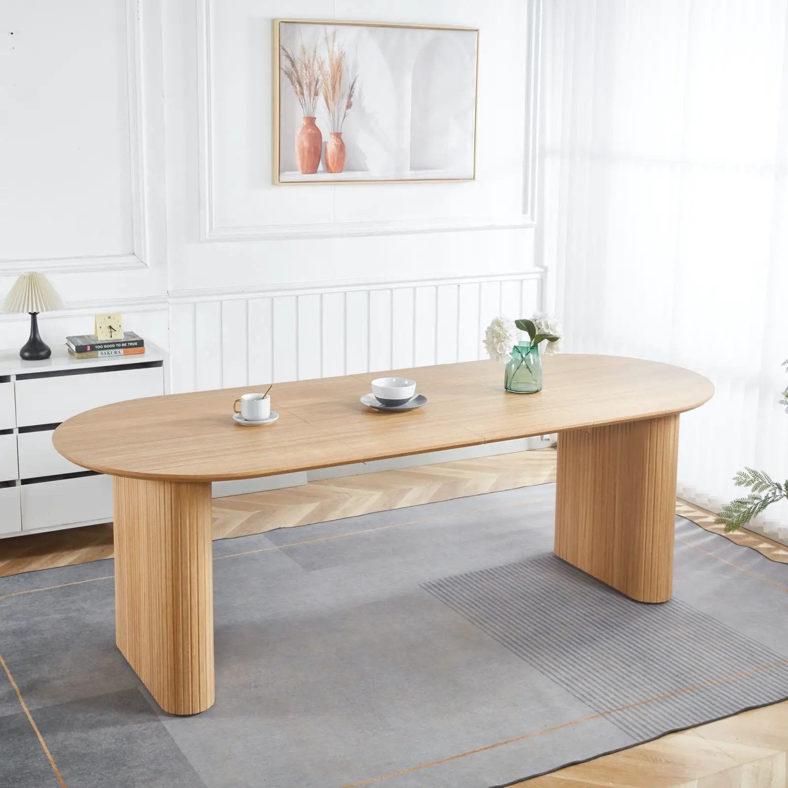 Extensible Dining Table, Suitable For 4 - 6 People - Oak by HouseOfZazla