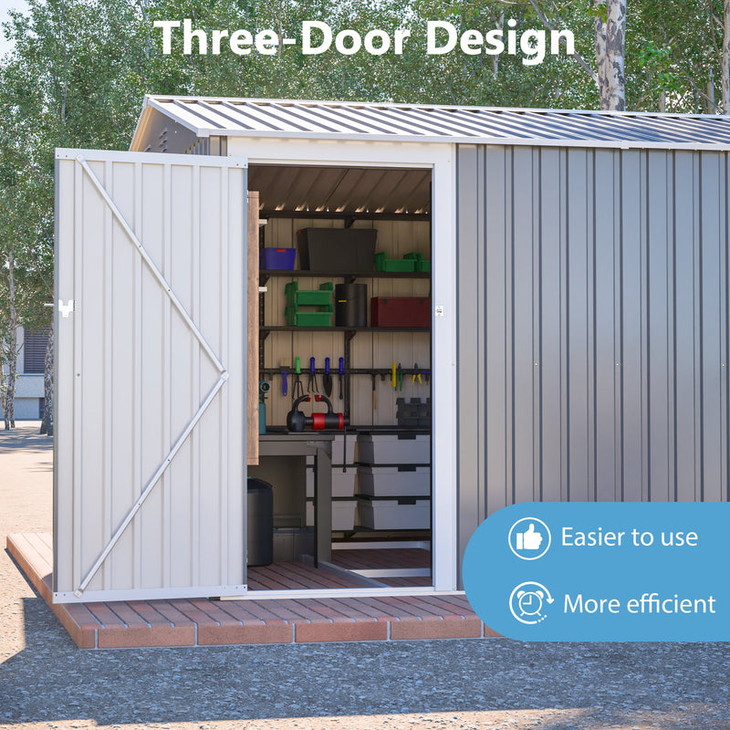10x14 Ft Outdoor Metal Storage Shed by HouseOfZazla