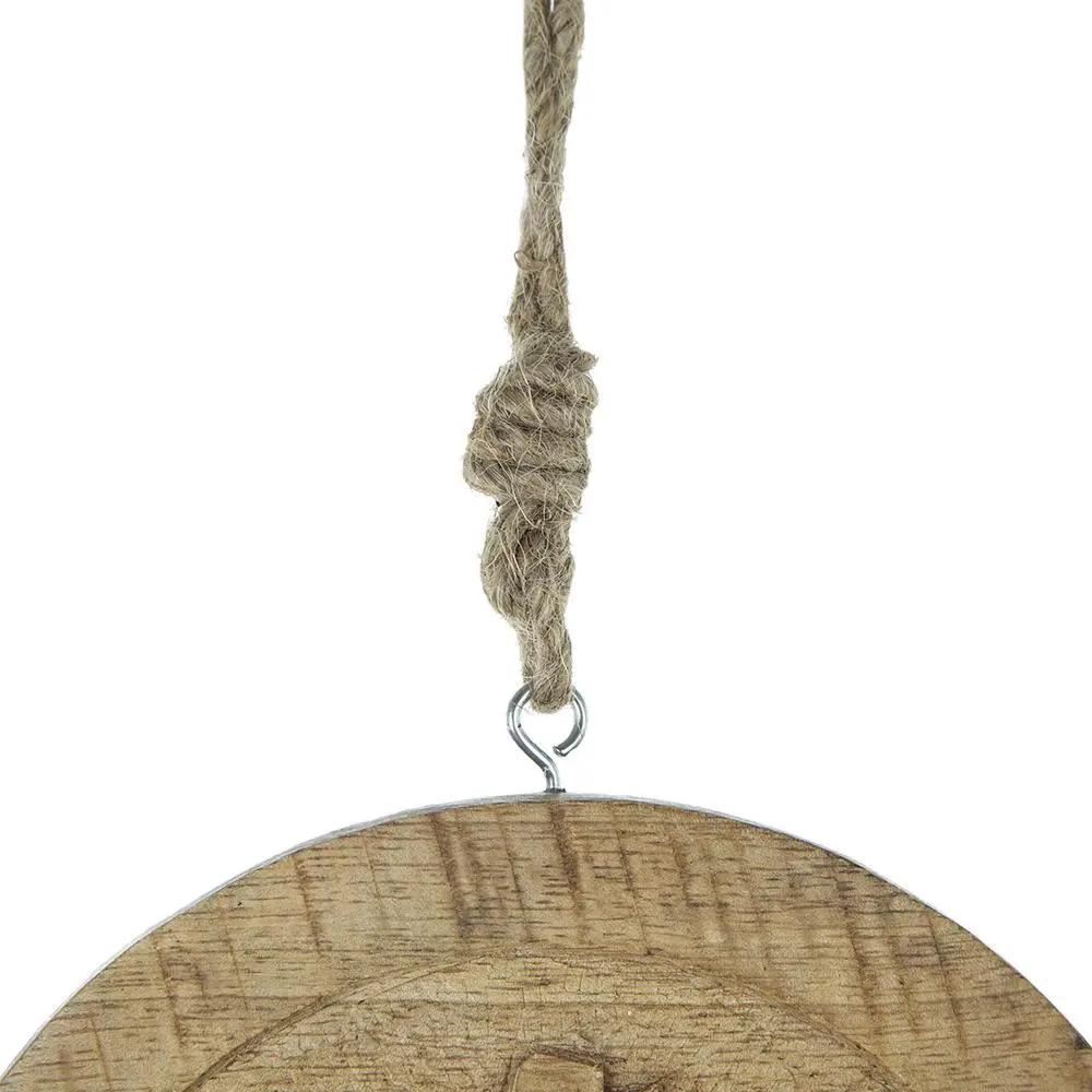 Wooden Hanging Circle With Snowflake Cut Decorative Hanging Christmas Tree Ornaments For Holiday Party Decorations (Set of 12) - Multi by HouseOfZazla