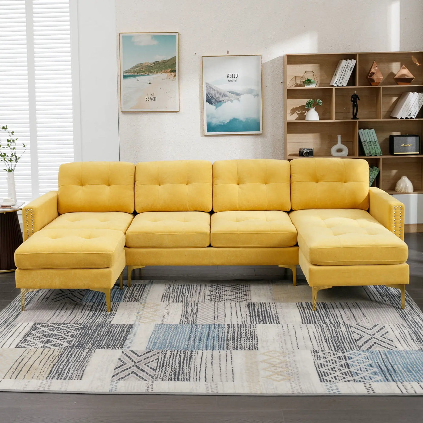 Modern L - Shape Convertible Sectional Sofa With Movable Ottoman by HouseOfZazla