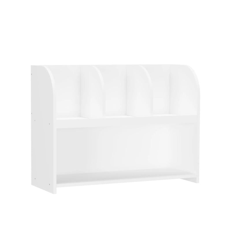 Bookcase With 4 Compartments, Storage Shelf For Toys And Books - White by HouseOfZazla