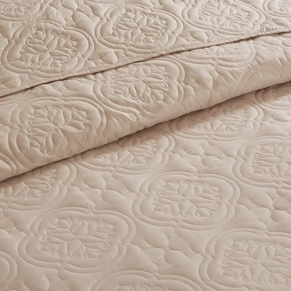 3 Piece Reversible Bedspread Set Khaki Full/Queen by HouseOfZazla