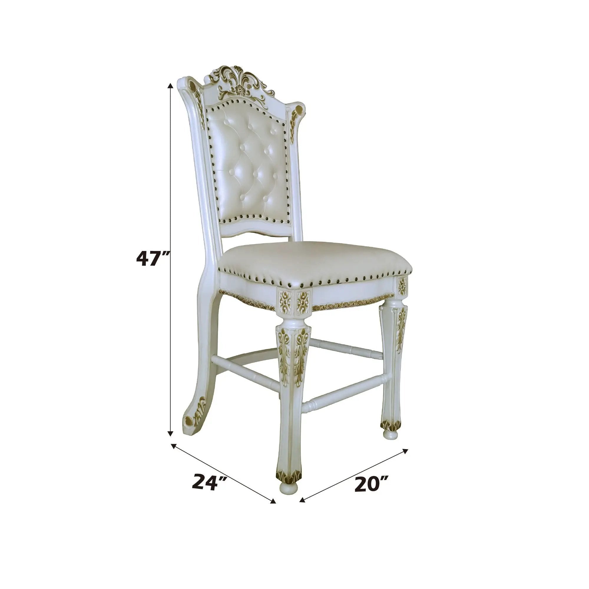 Vendome - Antique Counter Height Chair (Set of 2) - White by Unique Piece Furniture