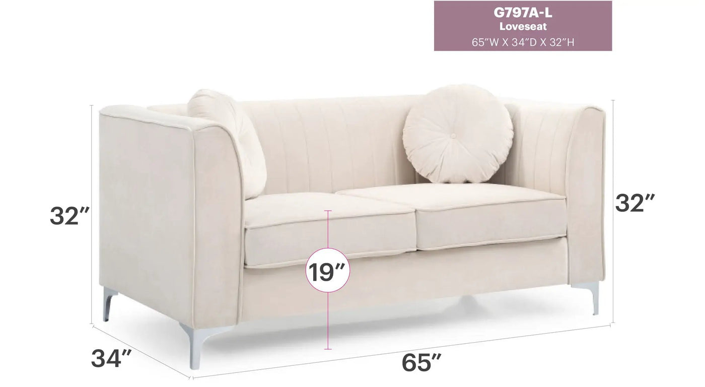 Glam Styled Micro Suede Loveseat by HouseOfZazla