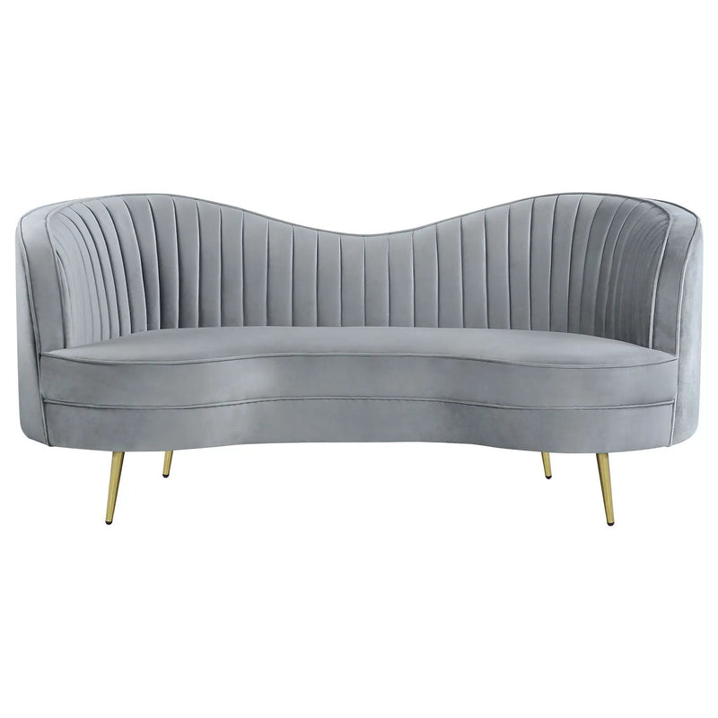 Sophia 3-piece Upholstered Channel Tufted Sofa Set Grey by Unique Piece Furniture