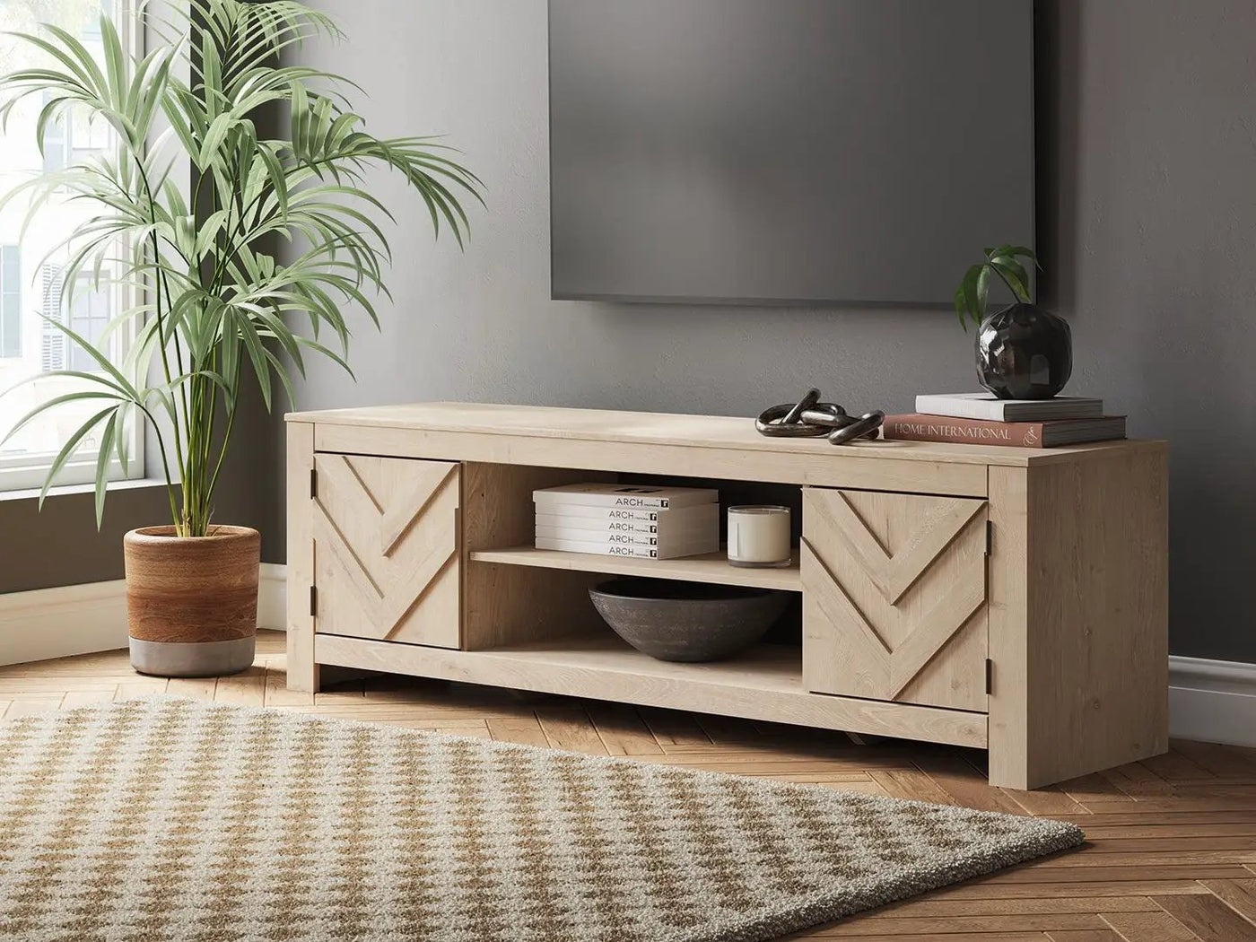 Cayboni - LG TV Stand With Fireplace Option by Unique Piece Furniture