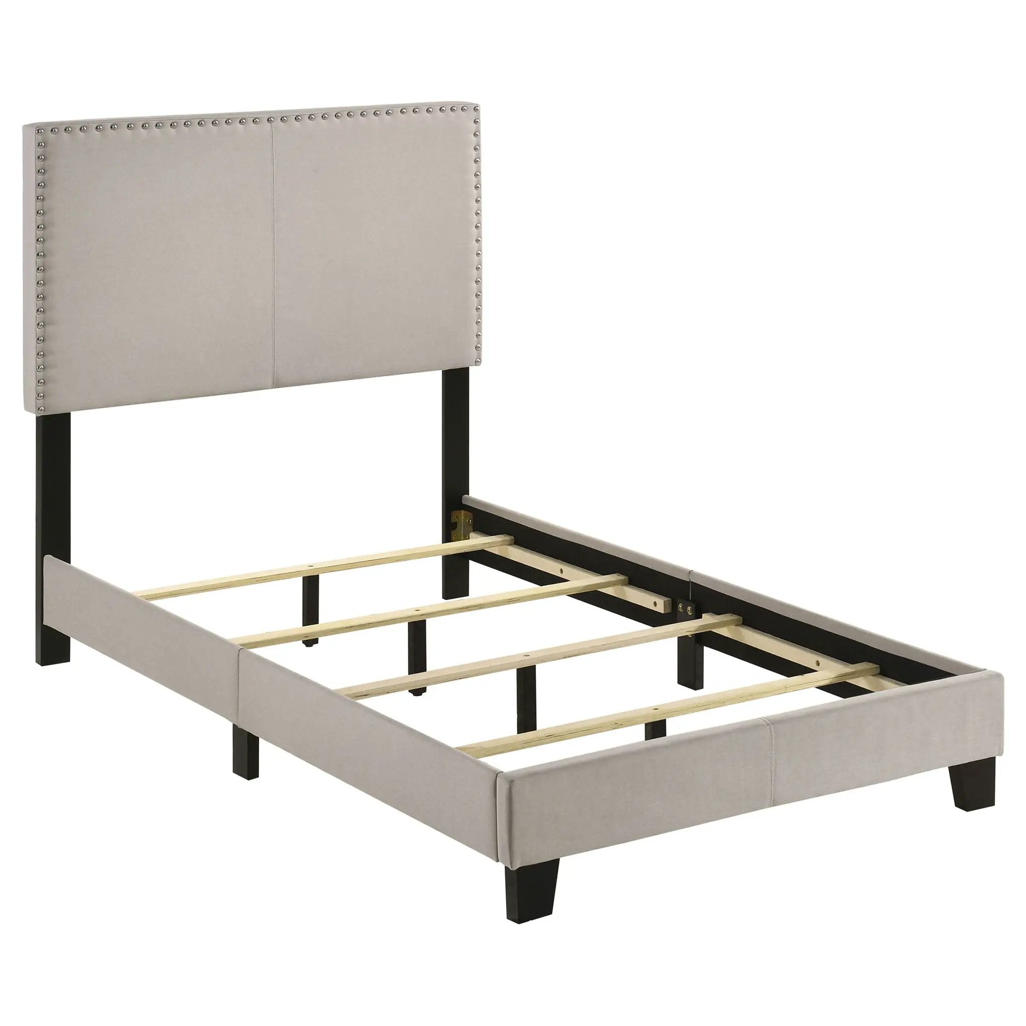 Boyd Upholstered Twin Panel Bed Ivory by Unique Piece Furniture