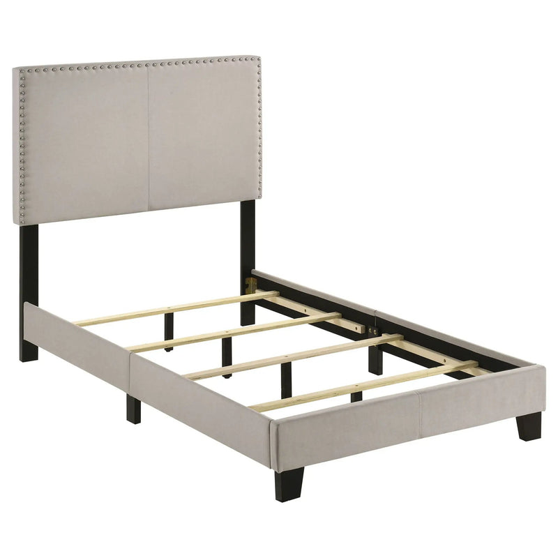 Boyd Upholstered Twin Panel Bed Ivory by Unique Piece Furniture