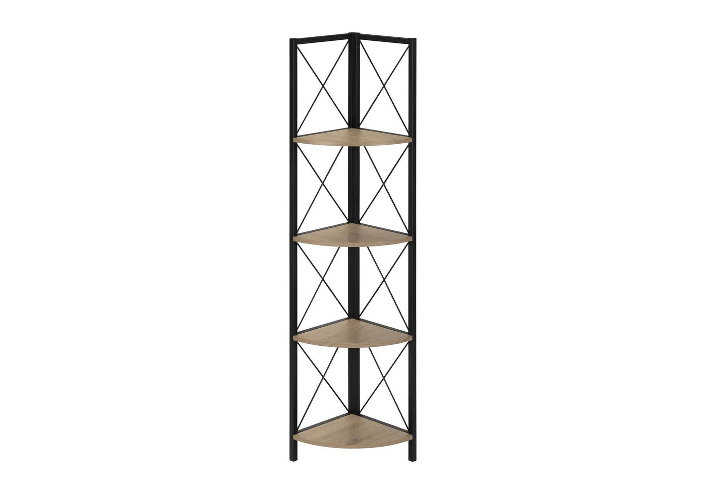 4-Tier Corner Bookshelf with Marble Look and Metal Frame by HouseOfZazla