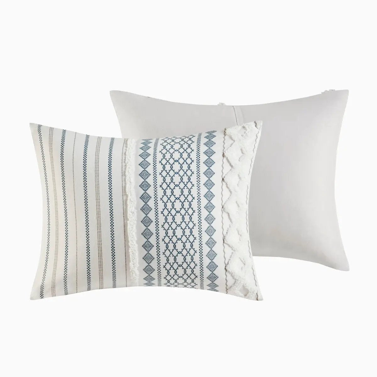 Full/Queen Cotton Printed Duvet Cover Set with Chenille by HouseOfZazla