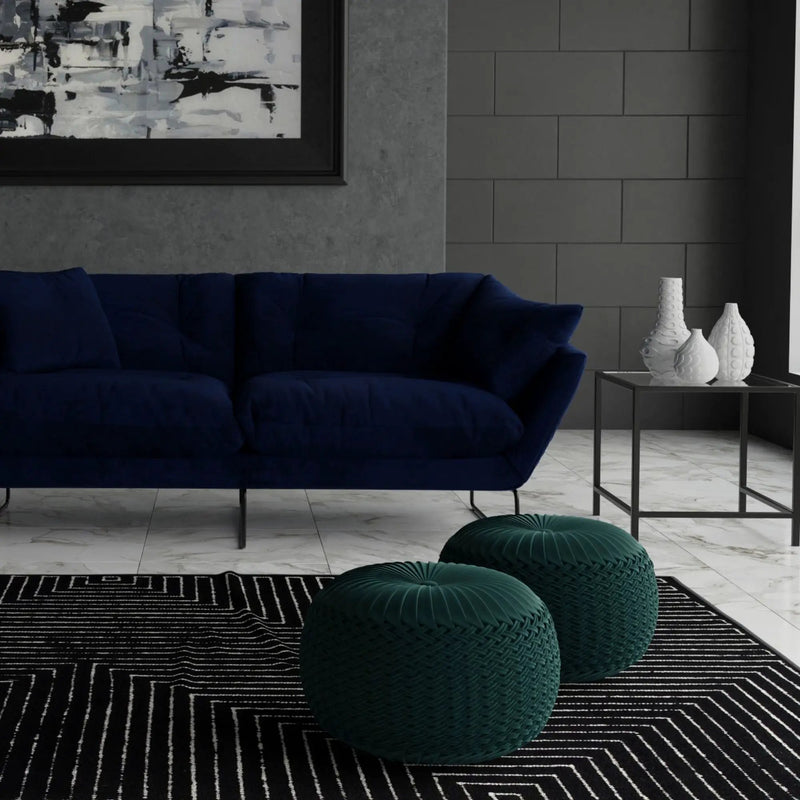 Grafton - Handcrafted Round Pouf by HouseOfZazla