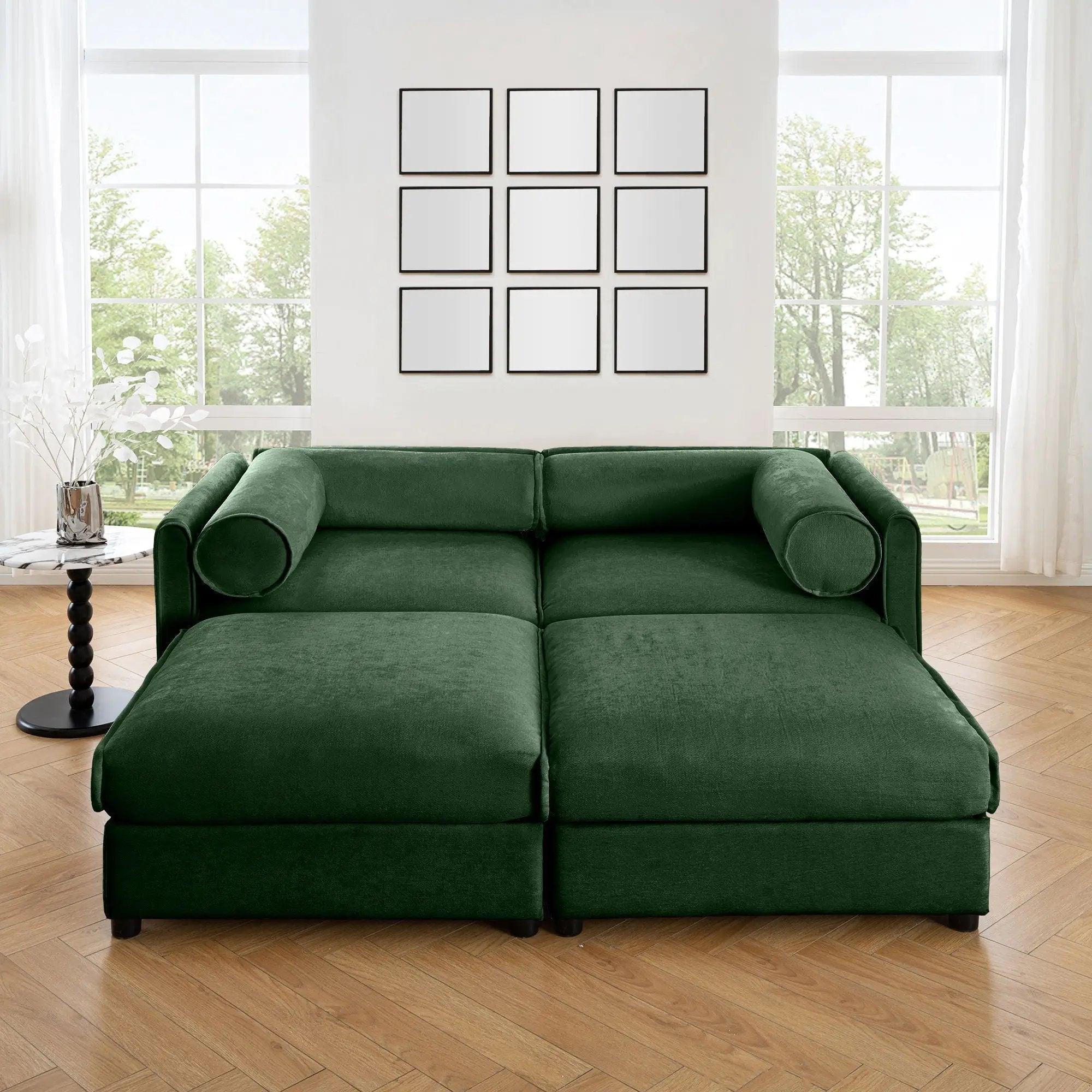 Contemporary Elegant Sofa With Storage And Ottoman by Unique Piece Furniture