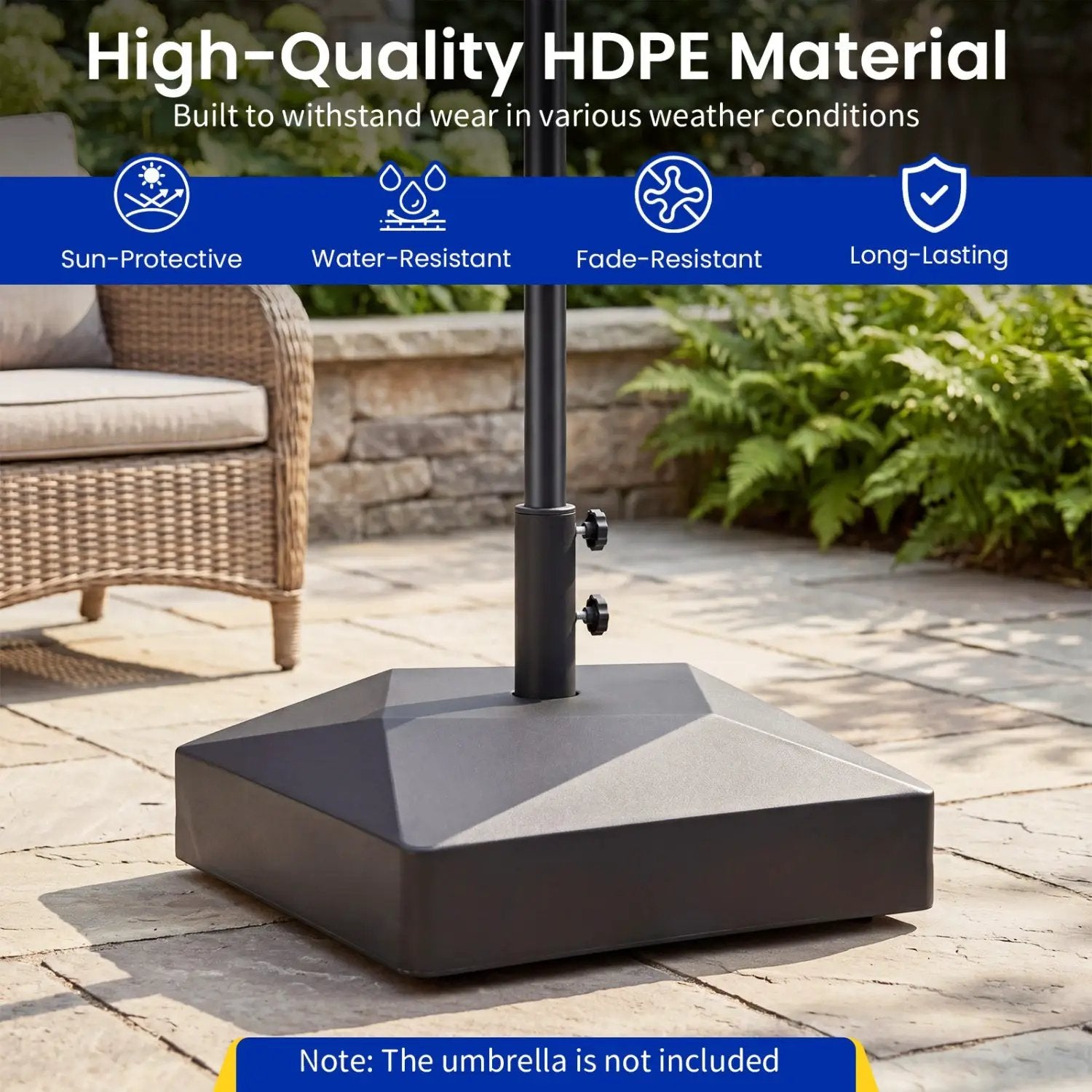 154lbs Mobile Fillable Patio Umbrella Base with 4 Wheels by DirectDeals