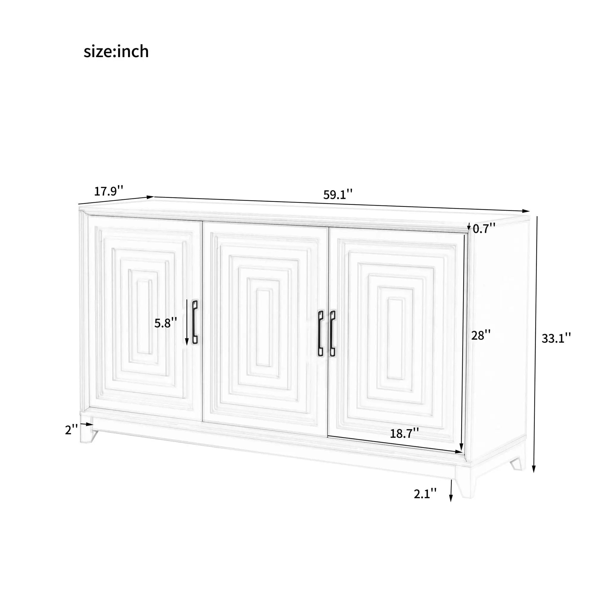 TV Stand For TVs Up To 65", Modern Entertainment Center Media Console Cabinet With 2 Spacious Storage Space, Solid Wood Legs For Living Room by Unique Piece Furniture