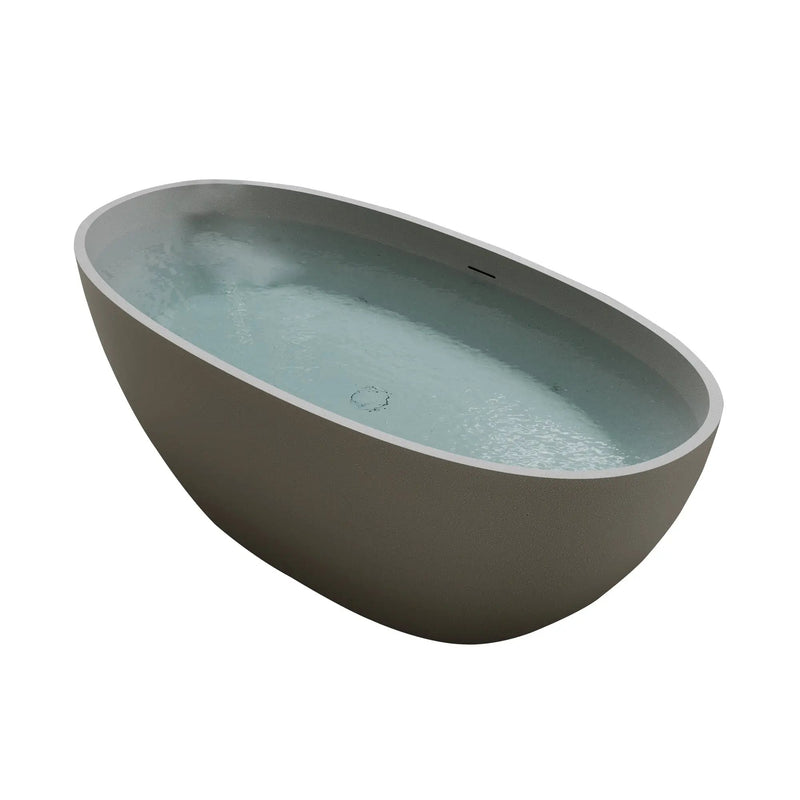 55'' Freestanding Bathtub Resin Stone Soaking Bathtub by HouseOfZazla