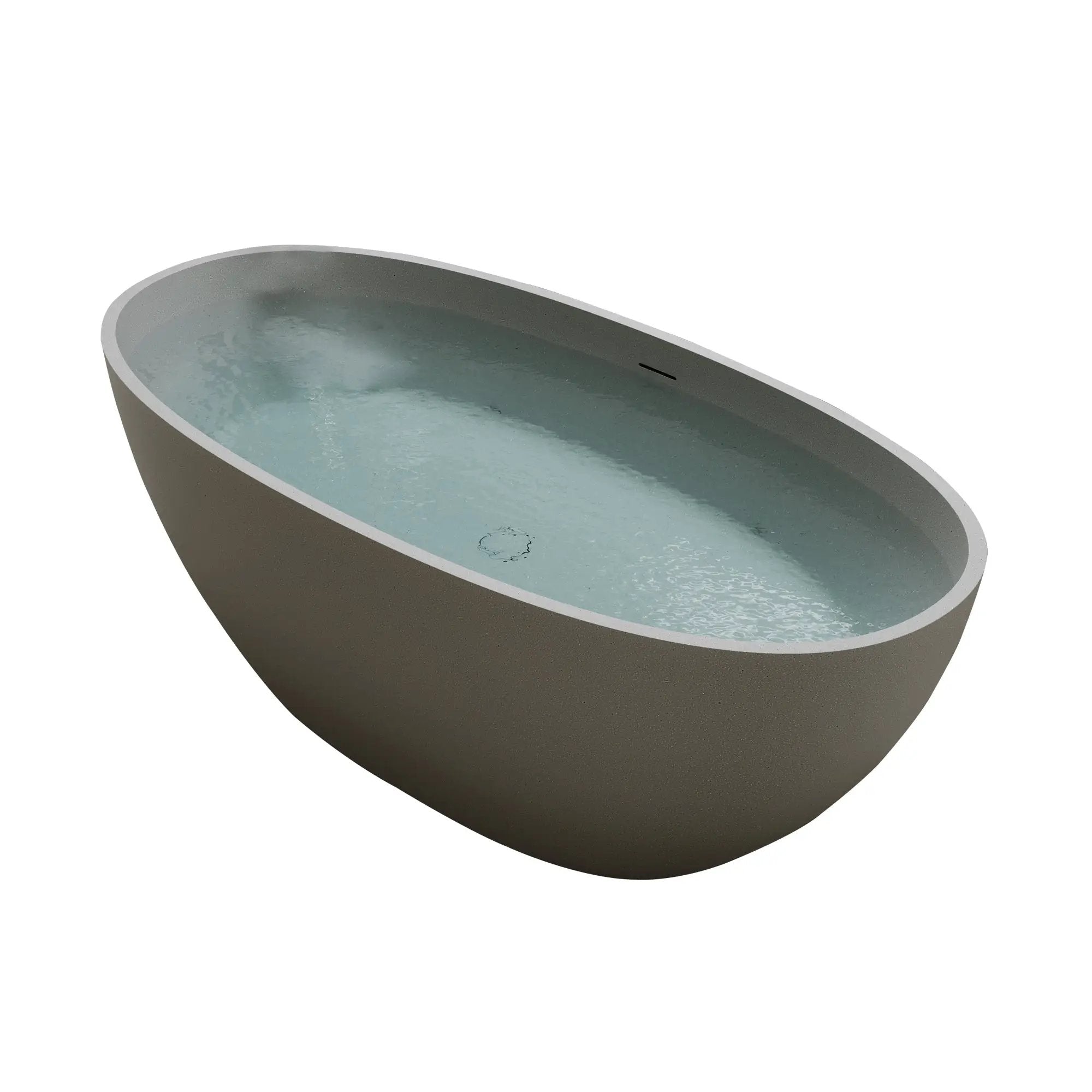 63" Freestanding Bathtub Resin Stone Soaking Bathtub by HouseOfZazla