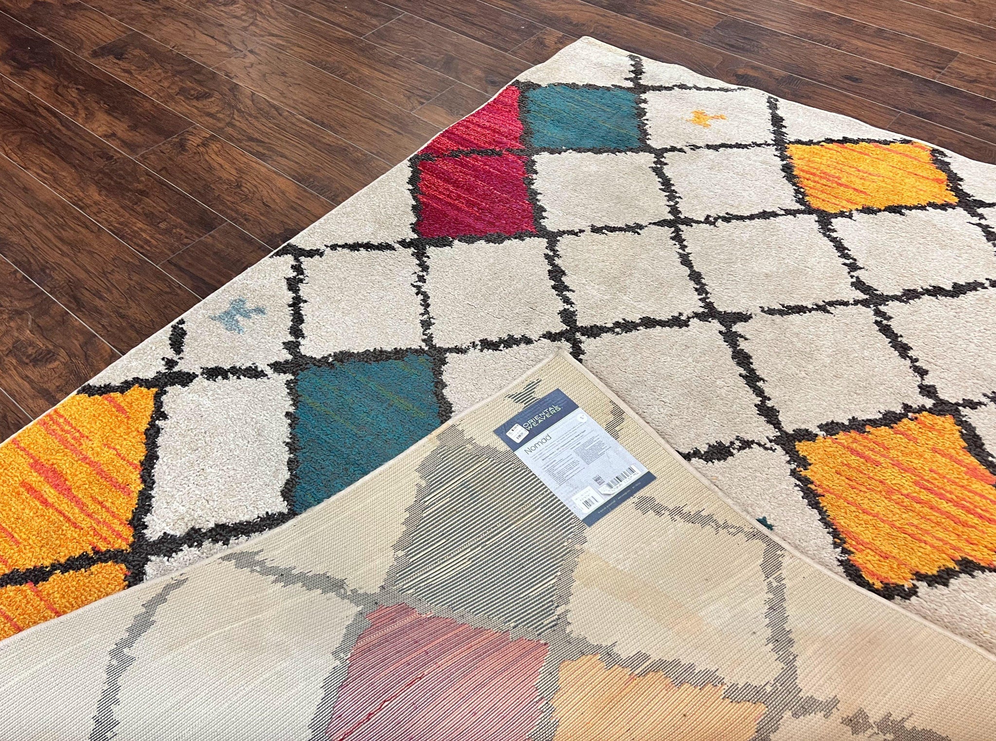 Panel Design Rug 5 x 7.6, Ivory/Beige & Multicolor by Jewel Rugs